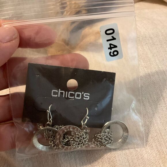 0149-Chico's Silver Dangle Earrings - Picture 3 of 3